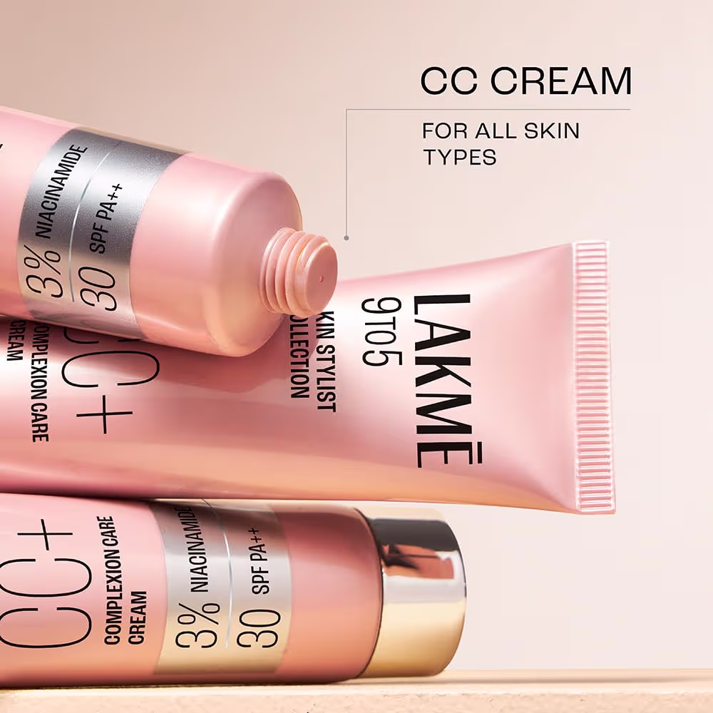 Lakme 9 to 5 CC Cream Almond with 3% Niacinamide Complex SPF30 PA++ | 90% lightweight moisturizing cream for Care & 10% Foundation for Care |Conceals Dark Spots| Brightens Skin |30 gLakme 9 to 5 CC Cream Almond with 3% Niacinamide Complex SPF30 PA++ | 90% lightweight moisturizing cr
