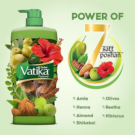 Dabur Vatika Health Shampoo - 1 L | With Henna & Amla | For Strong, Problem-Free Hair