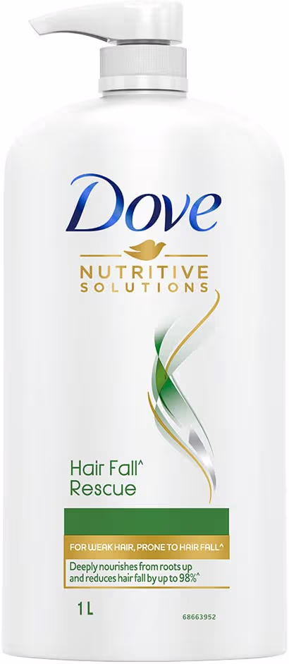 Dove Hair Fall Rescue Shampoo 1 L|| For Damaged Hair|| Hair Fall Control for Thicker Hair - Mild Daily Anti Hair Fall Shampoo for Men & Women