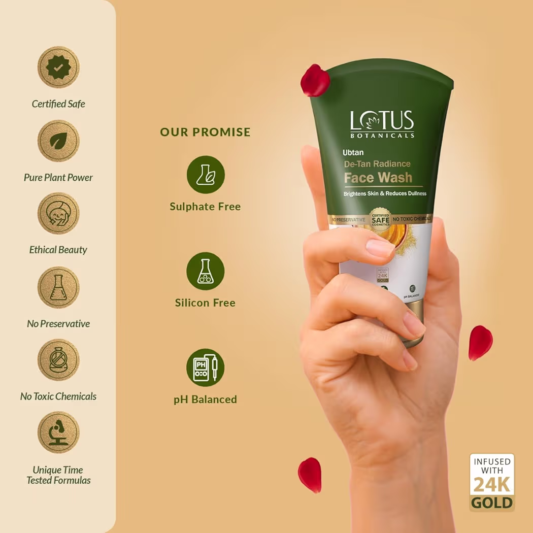 Lotus Botanicals Ubtan De-Tan Radiance Face Wash (100ml * 2 pc) 40% off