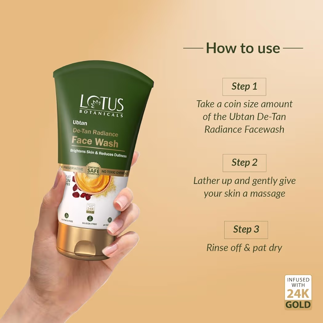 Lotus Botanicals Ubtan De-Tan Radiance Face Wash (100ml * 2 pc) 40% off