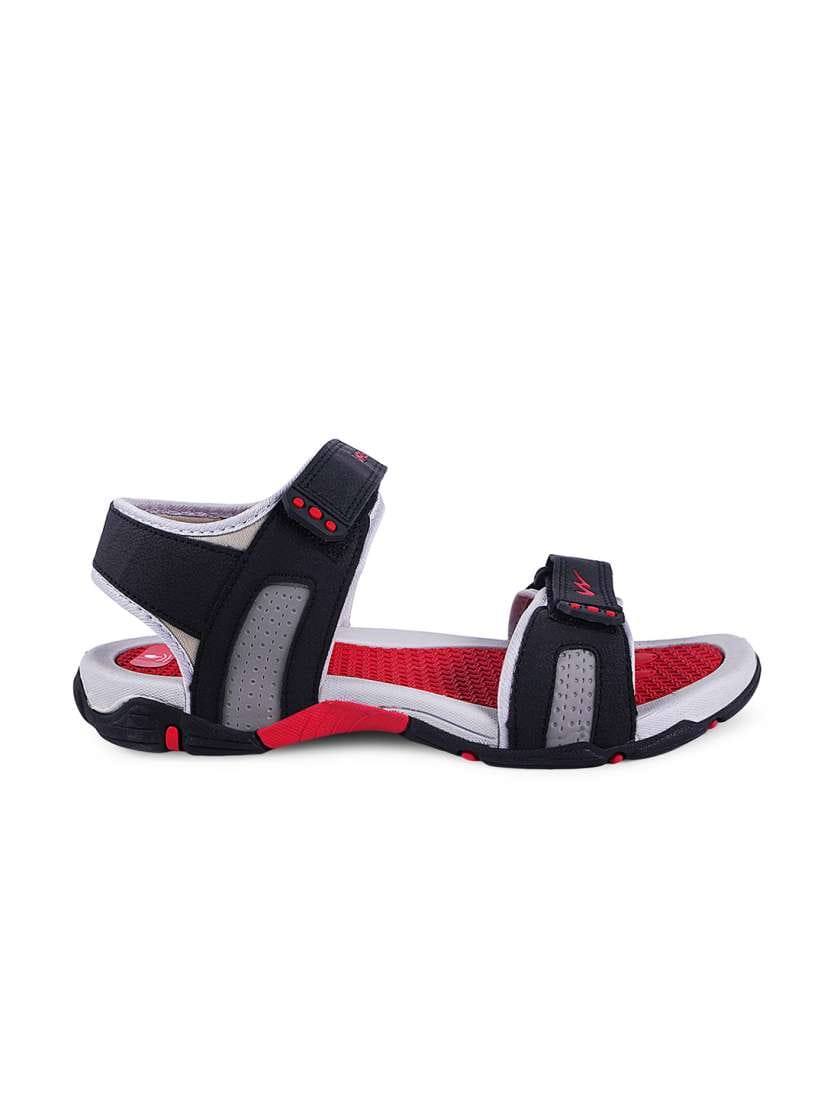 Campus Men's Black & Red Comfortable Sports Sandals