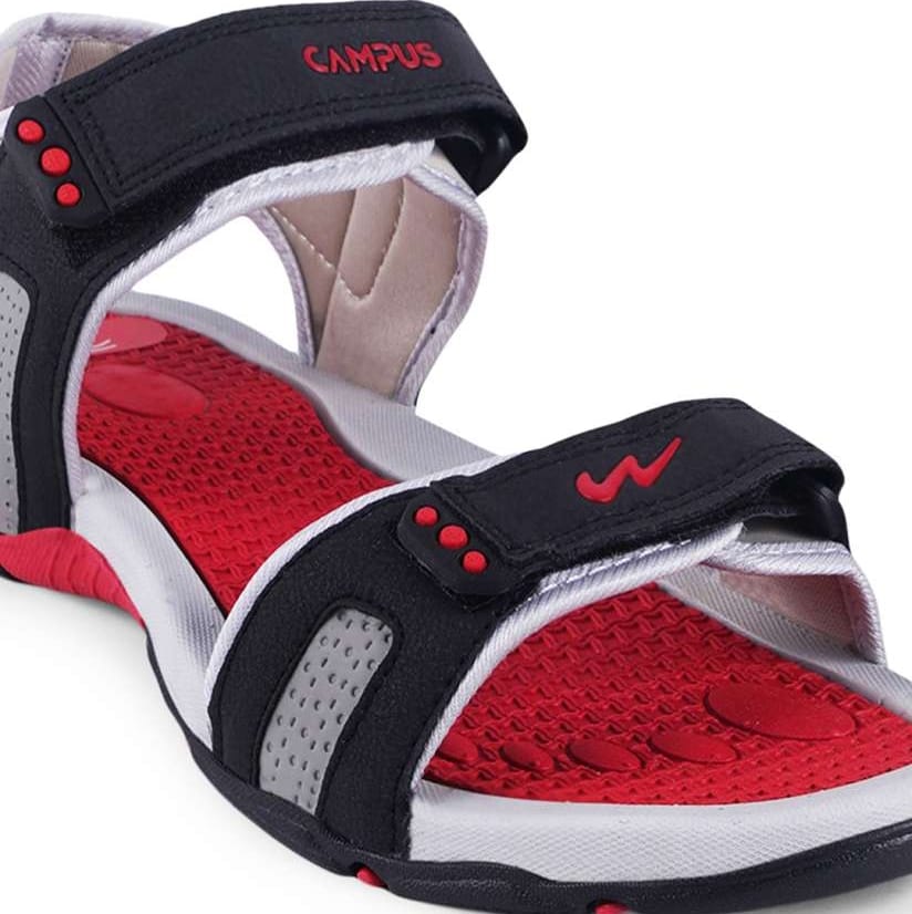 Campus Men's Black & Red Comfortable Sports Sandals