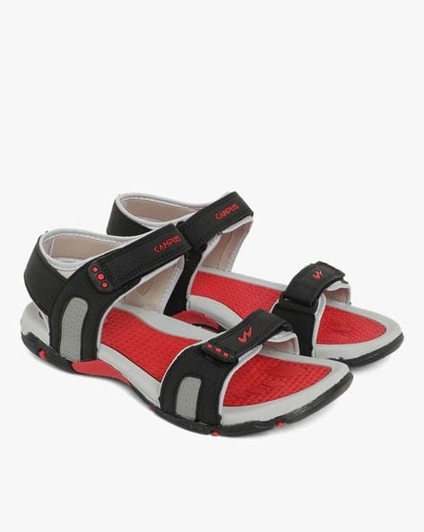 Campus Men's Black & Red Comfortable Sports Sandals