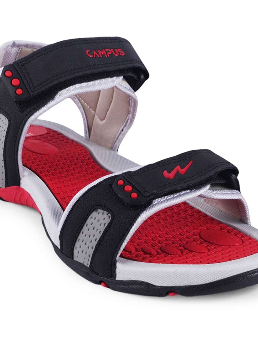 Campus Men's Black & Red Comfortable Sports Sandals