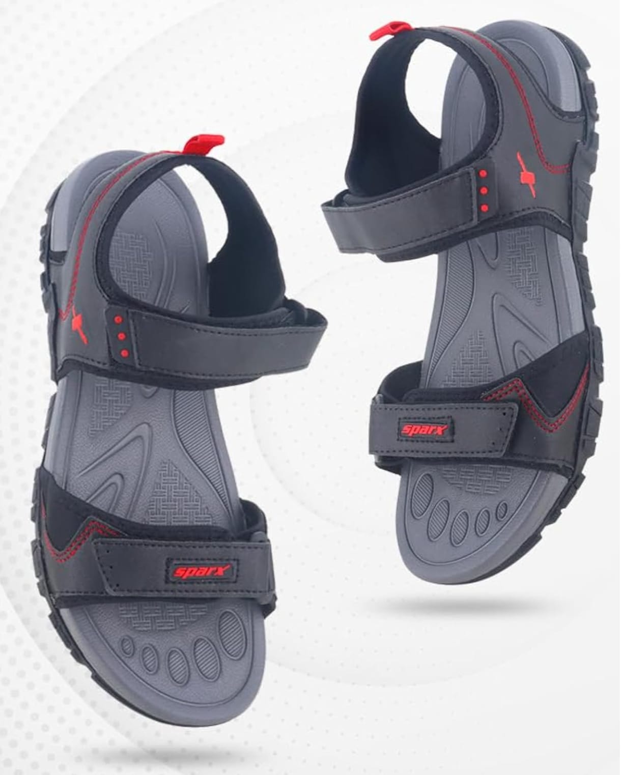 Sparx Men's Black & Red Comfortable Sports Floater Sandals