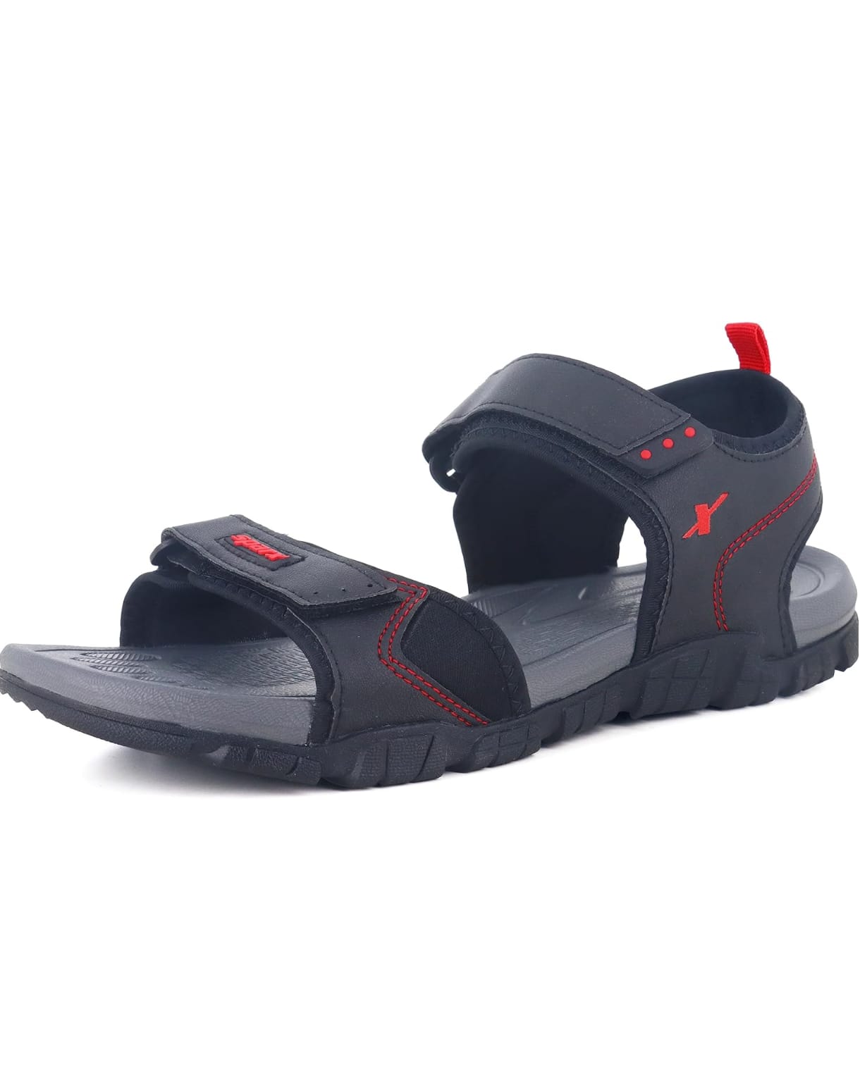 Sparx Men's Black & Red Comfortable Sports Floater Sandals