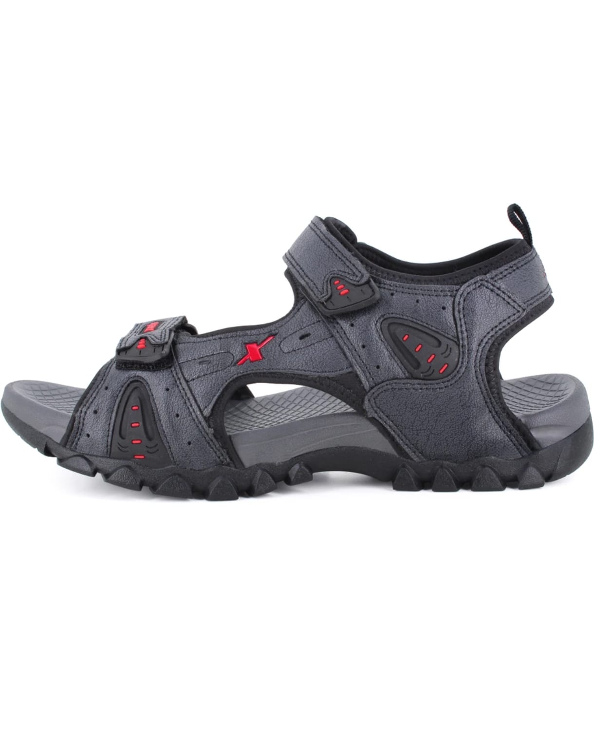 Sparx Men's Dark Grey & Red Rugged Sports Floater Sandals