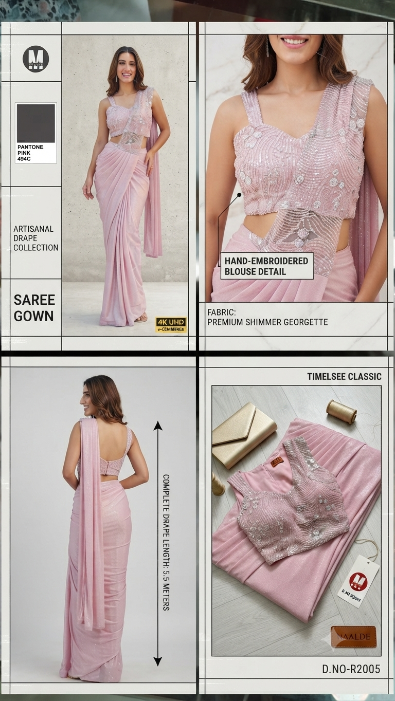 Pink floral saree for girls and women's