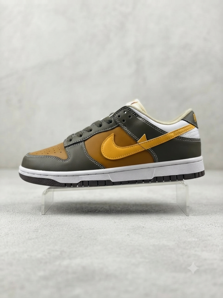 Nike Dunk Low Retro - 'Dark Olive / Gold' (Premium Leather)