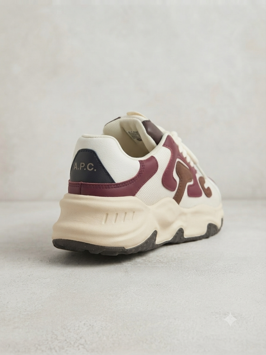 A.P.C. 'Lana' Chunky Sole Sneakers - Cream / Burgundy