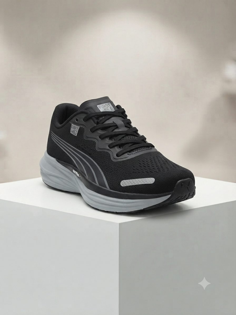PUMA Velocity NITRO 2 First Mile Men's Running Shoes (Black/Grey)