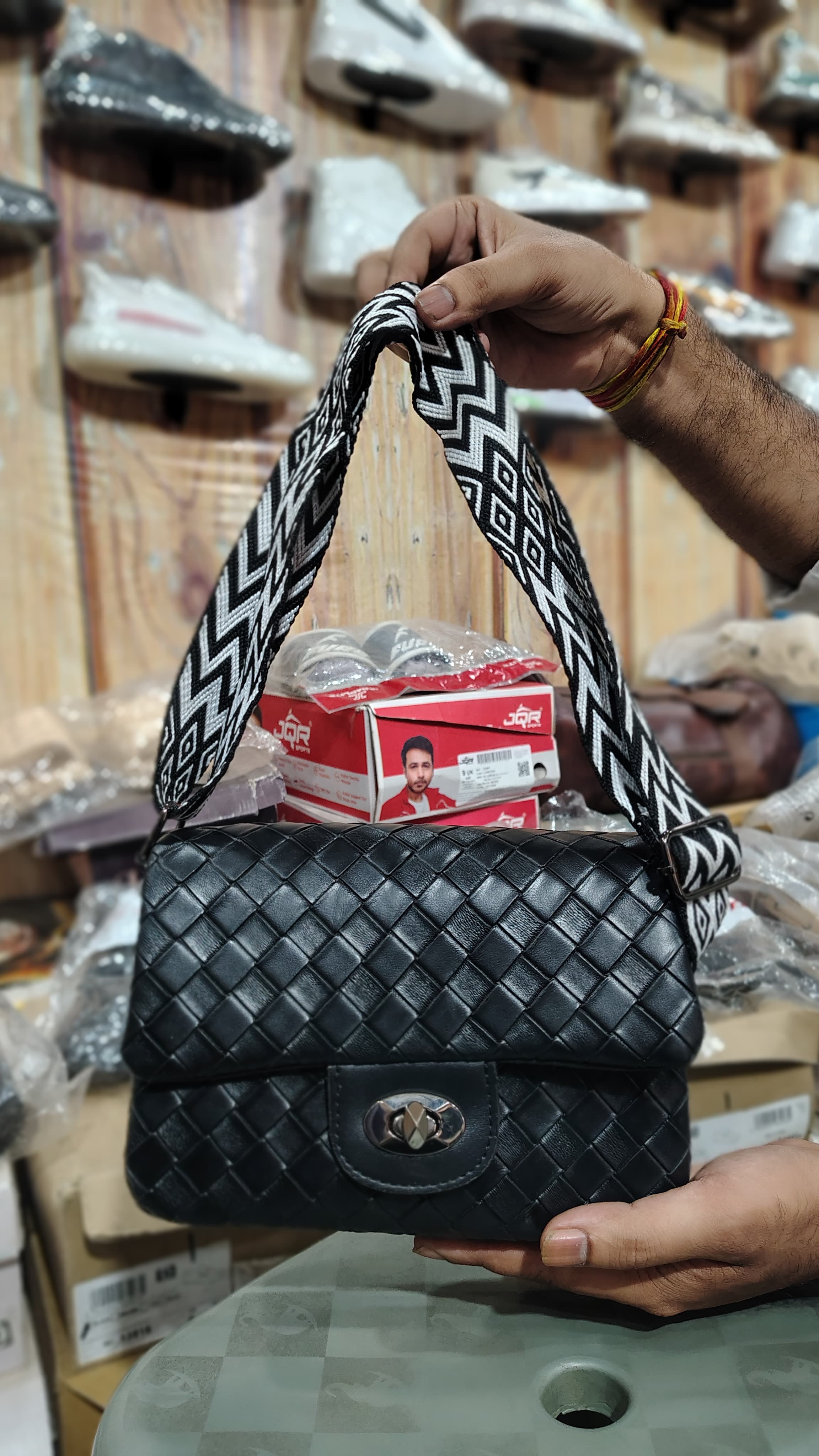 "The Ribbon-Accented Quilted Clutch"