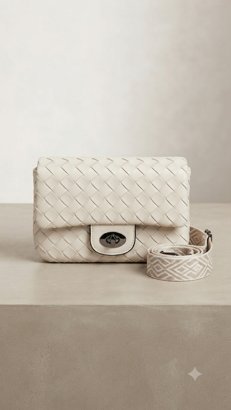 The "Aveline" Woven Flap Bag