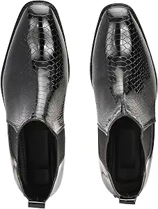 Stylish Chelsea Boots for Men | Textured Ankle Boots | Slip-On Formal & Casual Wear Shoes BOOT_02