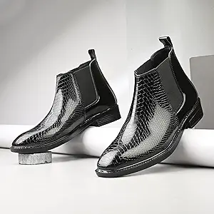 Stylish Chelsea Boots for Men | Textured Ankle Boots | Slip-On Formal & Casual Wear Shoes BOOT_02