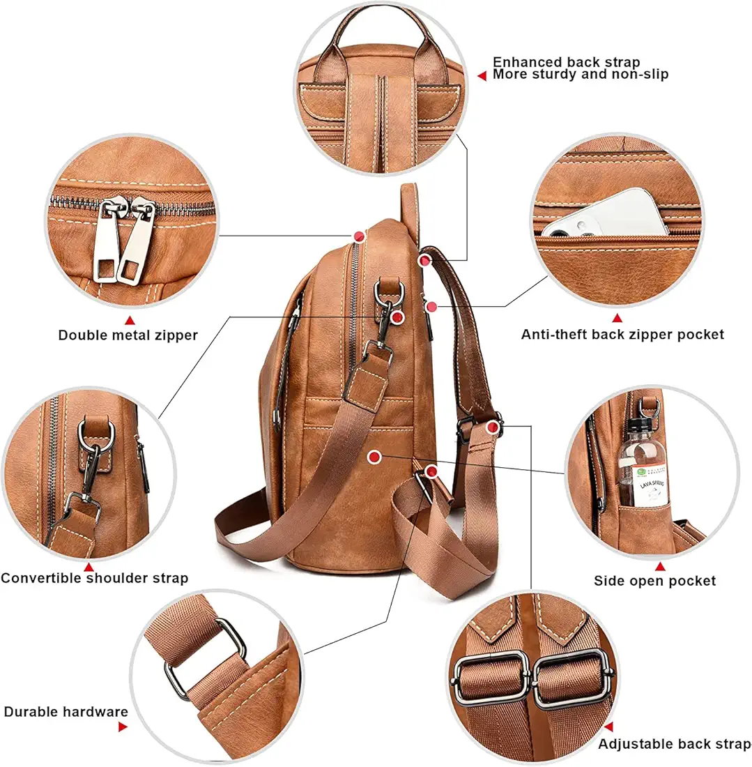 Women Trending Backpack Purse for Women Convertible Shoulder Bag Medium Laptop Backpack