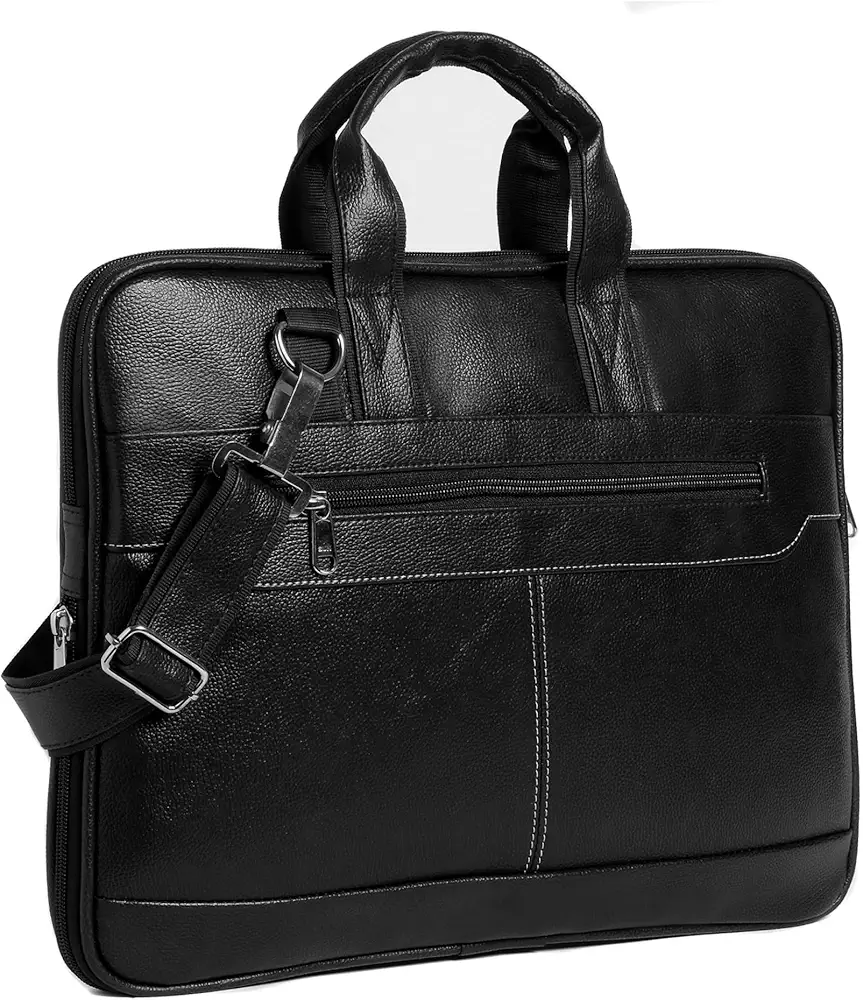 Bagneeds® 14 Inch Laptop Office Bag for Men & Women | Premium Synthetic Leather Business Briefcase | Padded Compartment | Adjustable Shoulder Strap