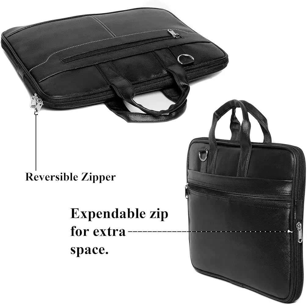 Bagneeds® 14 Inch Laptop Office Bag for Men & Women | Premium Synthetic Leather Business Briefcase | Padded Compartment | Adjustable Shoulder Strap