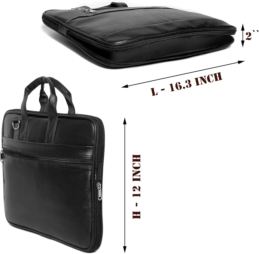 Bagneeds® 14 Inch Laptop Office Bag for Men & Women | Premium Synthetic Leather Business Briefcase | Padded Compartment | Adjustable Shoulder Strap