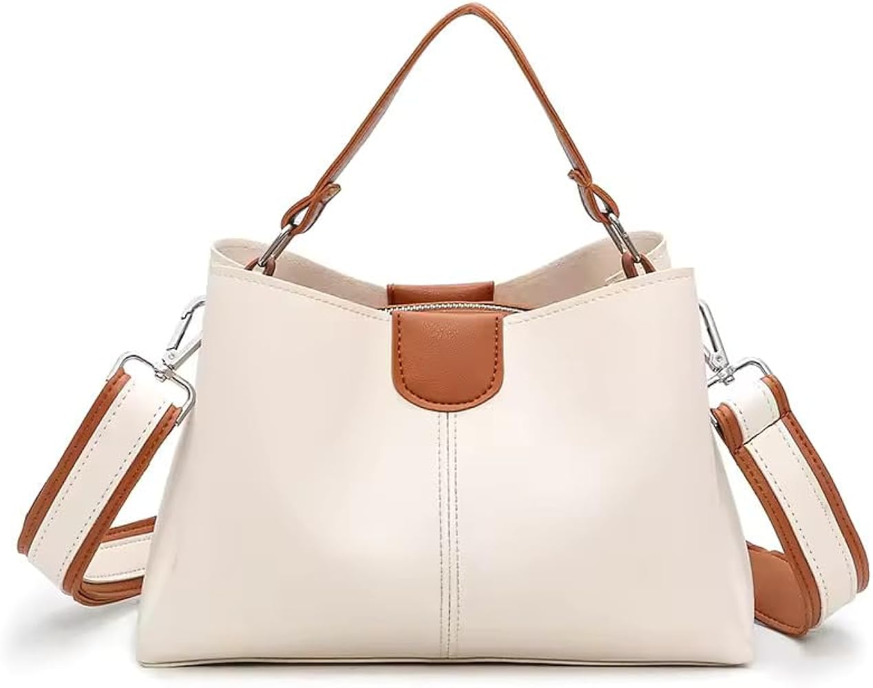 Women’s Shoulder Handbag with Adjustable Sling Strap, PU Leather Tote Purse for Office, Shopping, Travel & Casual Carry