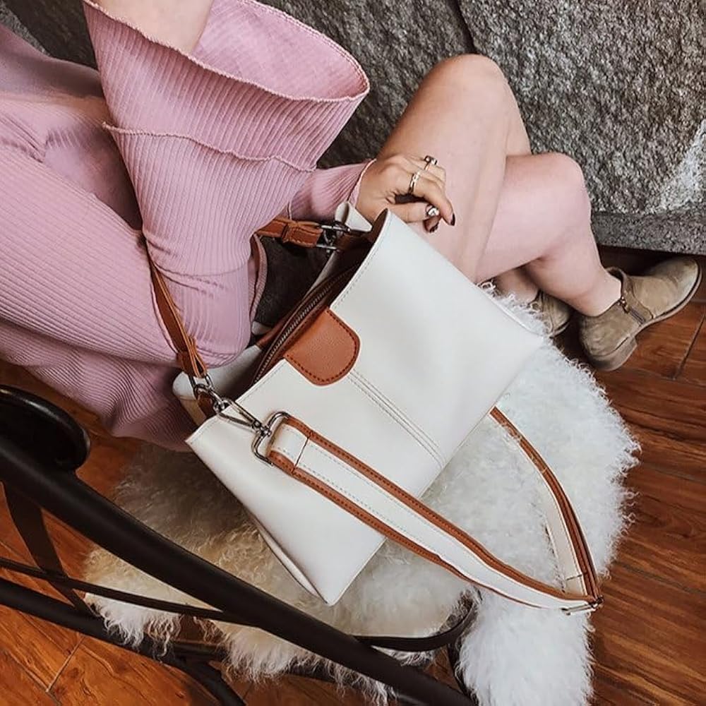 Women’s Shoulder Handbag with Adjustable Sling Strap, PU Leather Tote Purse for Office, Shopping, Travel & Casual Carry