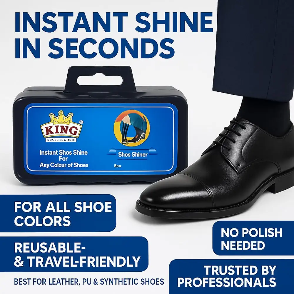 King Instant Shoe Shine Sponge | Quick Shine Express Shiner, All Shoe Colors, Leather Shoe Polish, Travel-Frie…