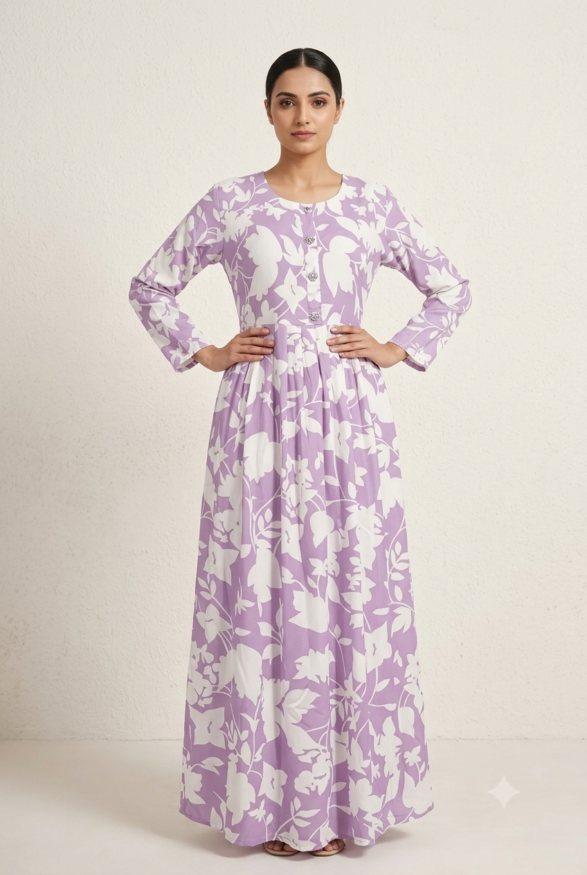 Lilac & White Botanical Maxi Ensemble