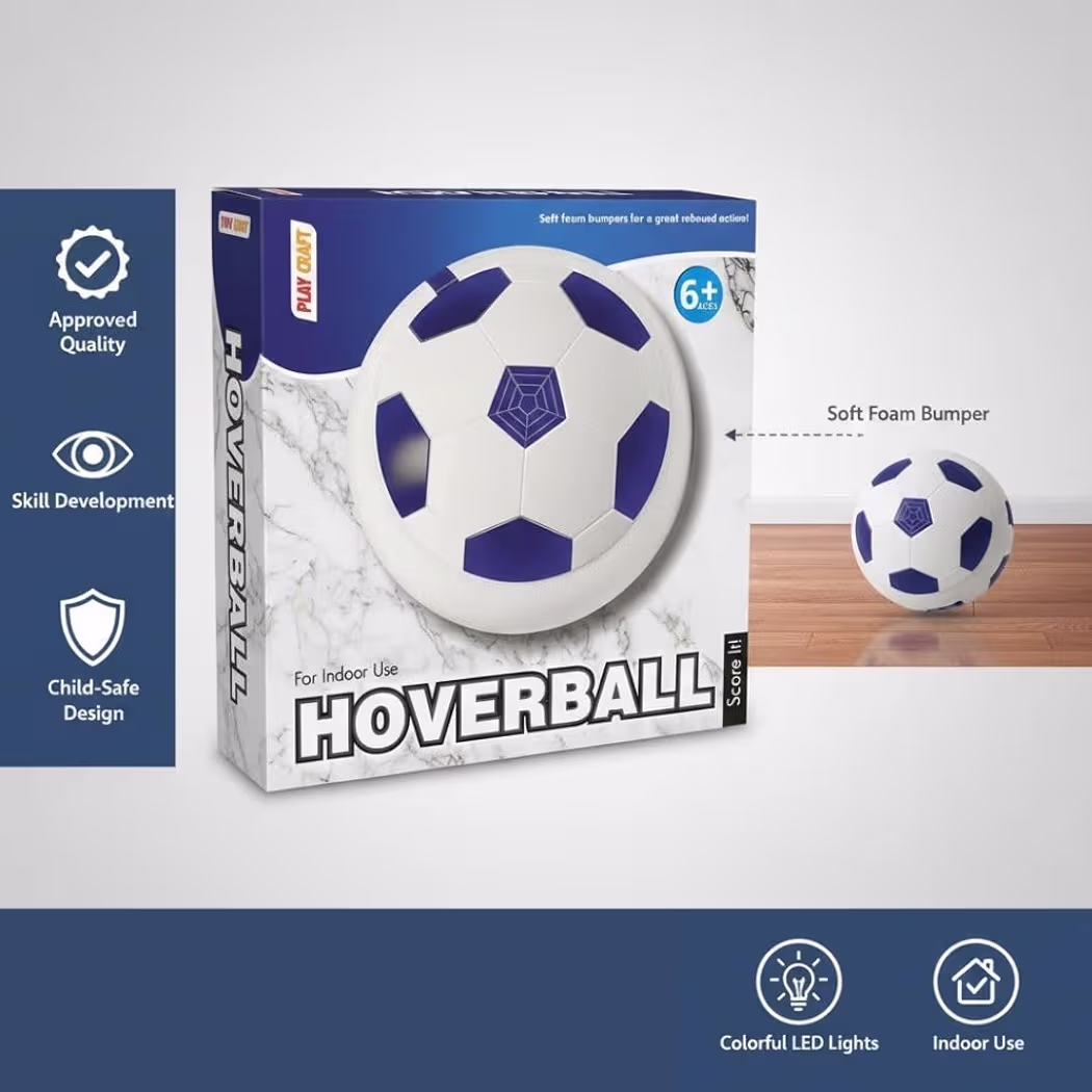 Toy Kingdom Hover Football for Kids | Electric Floating Air Soccer Ball | Indoor Hover Ball Game | Fun & Engaging Play | Birthday Gift for Boys & Girls | Color as Per Stock