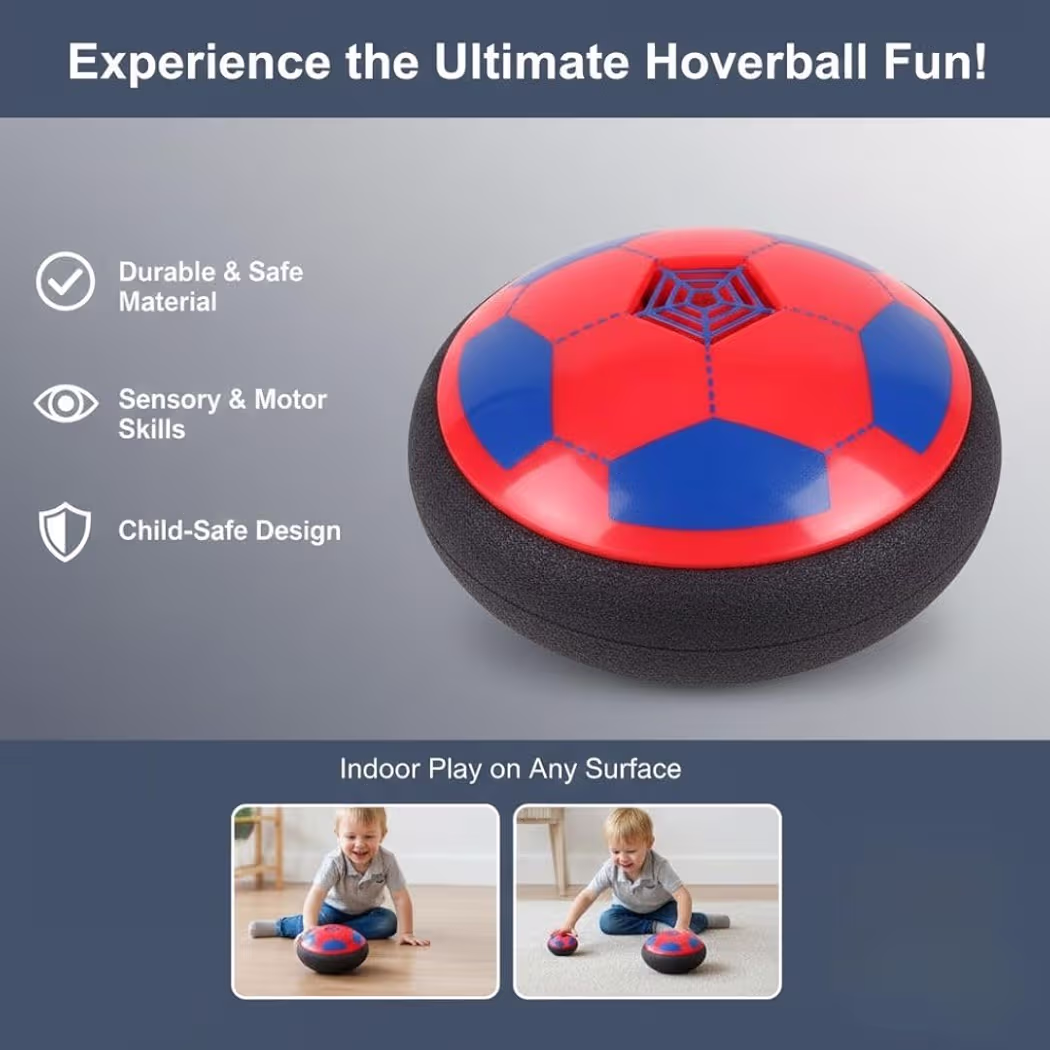 Toy Kingdom Hover Football for Kids | Electric Floating Air Soccer Ball | Indoor Hover Ball Game | Fun & Engaging Play | Birthday Gift for Boys & Girls | Color as Per Stock