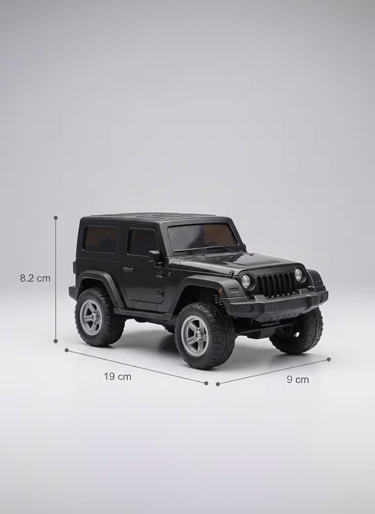 Remote Control 4x2 Off-Road Thar MUV – Ruggged All-Terrain Black Monster Truck with Rechargeable Battery, Music, and High-Speed Actionn