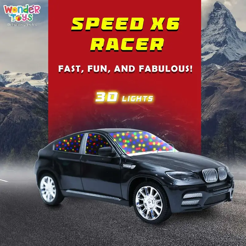Speed X6 Car Black – Super Racing Car Toy for Kids | Wonder Toys - MT-103