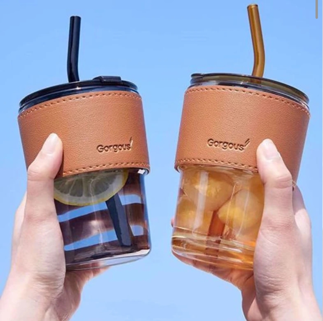 KKK SLUB GLASS FOR COFFEE, DRINKS, HOT CHOCOLATE MADE OF PREMIUM GLASS Glass Coffee Mug (350 ml)