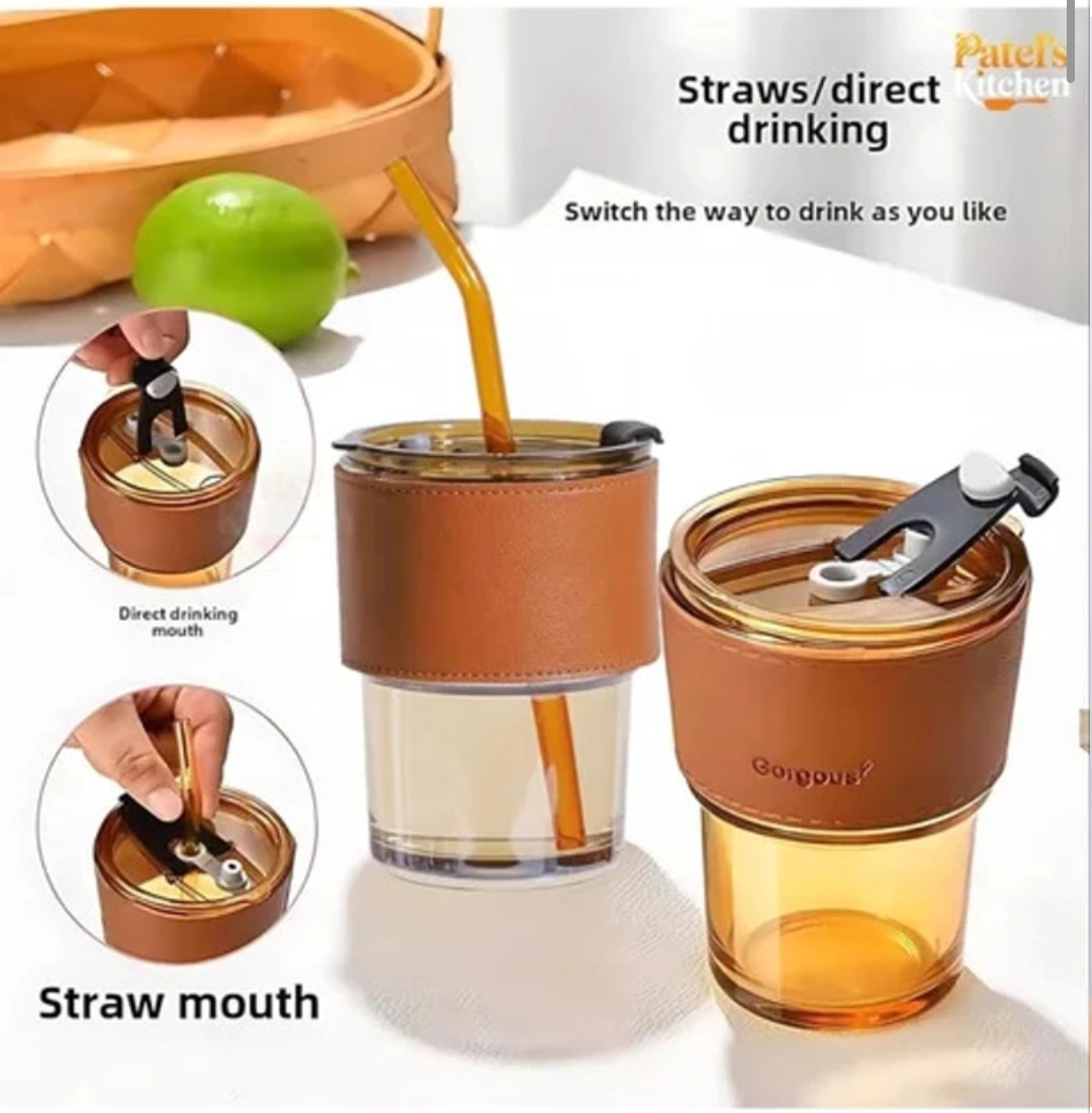 KKK SLUB GLASS FOR COFFEE, DRINKS, HOT CHOCOLATE MADE OF PREMIUM GLASS Glass Coffee Mug (350 ml)