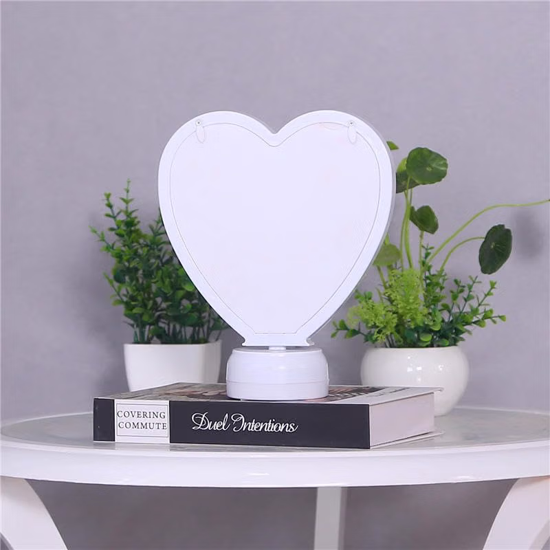 SAJANI Heart Shaped LED Magic Mirror Photo Frame, 2-in-1 Vanity Mirror & Digital Picture Display, LED Light-Up Personalized Picture Decor for Bedroom & Home (Pack of 1) (Magic Mirror