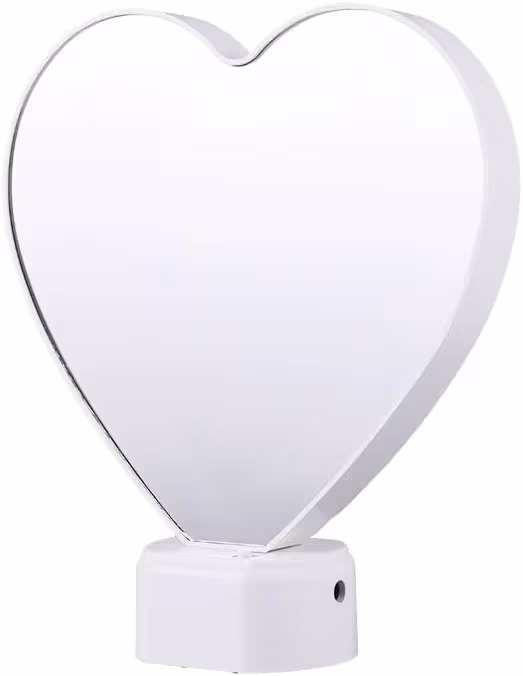 SAJANI Heart Shaped LED Magic Mirror Photo Frame, 2-in-1 Vanity Mirror & Digital Picture Display, LED Light-Up Personalized Picture Decor for Bedroom & Home (Pack of 1) (Magic Mirror