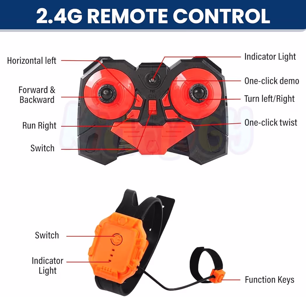 Hand Control Rc Car with Gesture Sensor – 2.4ghz 4WD Drift Stunt Double-Sided Twist Car with Lights & Music | 360° Spinning Off-Road Toy Car for Boys 7-14 (Pack of 1) 67% off