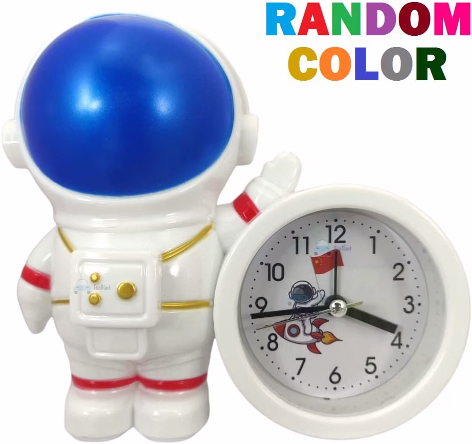 FunBlast Alarm Clock - Twin Bell Alarm Clock for Kids Bedroom Astronaut Alarm Watch for Girls Loud Bell Alarm Table Clock for Heavy Sleepers, Alarm Clock for Home -Random Color Dispatch
