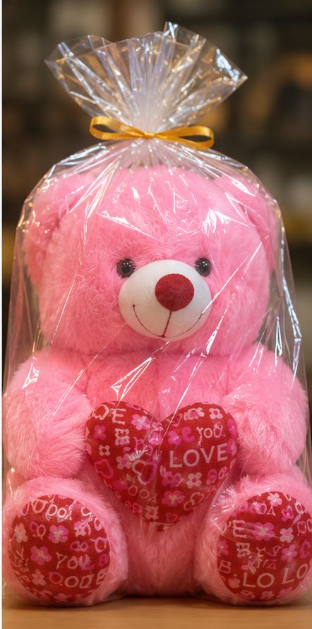 Premium Soft Teddy Bear with Heart Cushion | Gift Teddy | Available in Red, Yellow & Pink