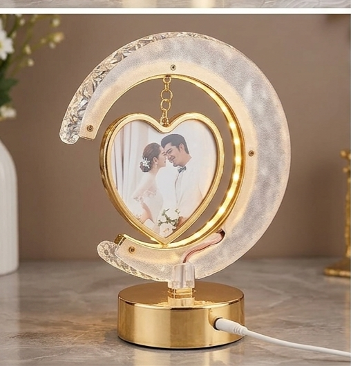 Luxury Moon Heart LED Photo Frame