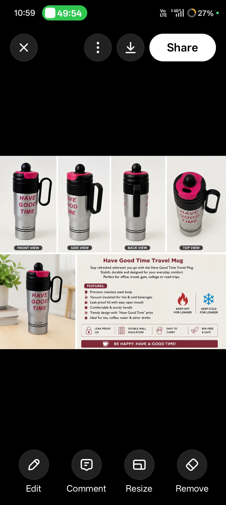 Premium Stainless Steel Travel Mug