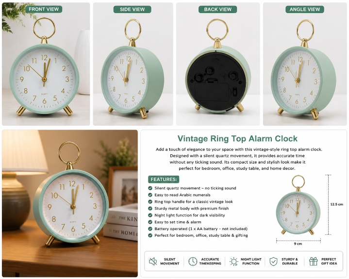 Vintage Ring Table Clock