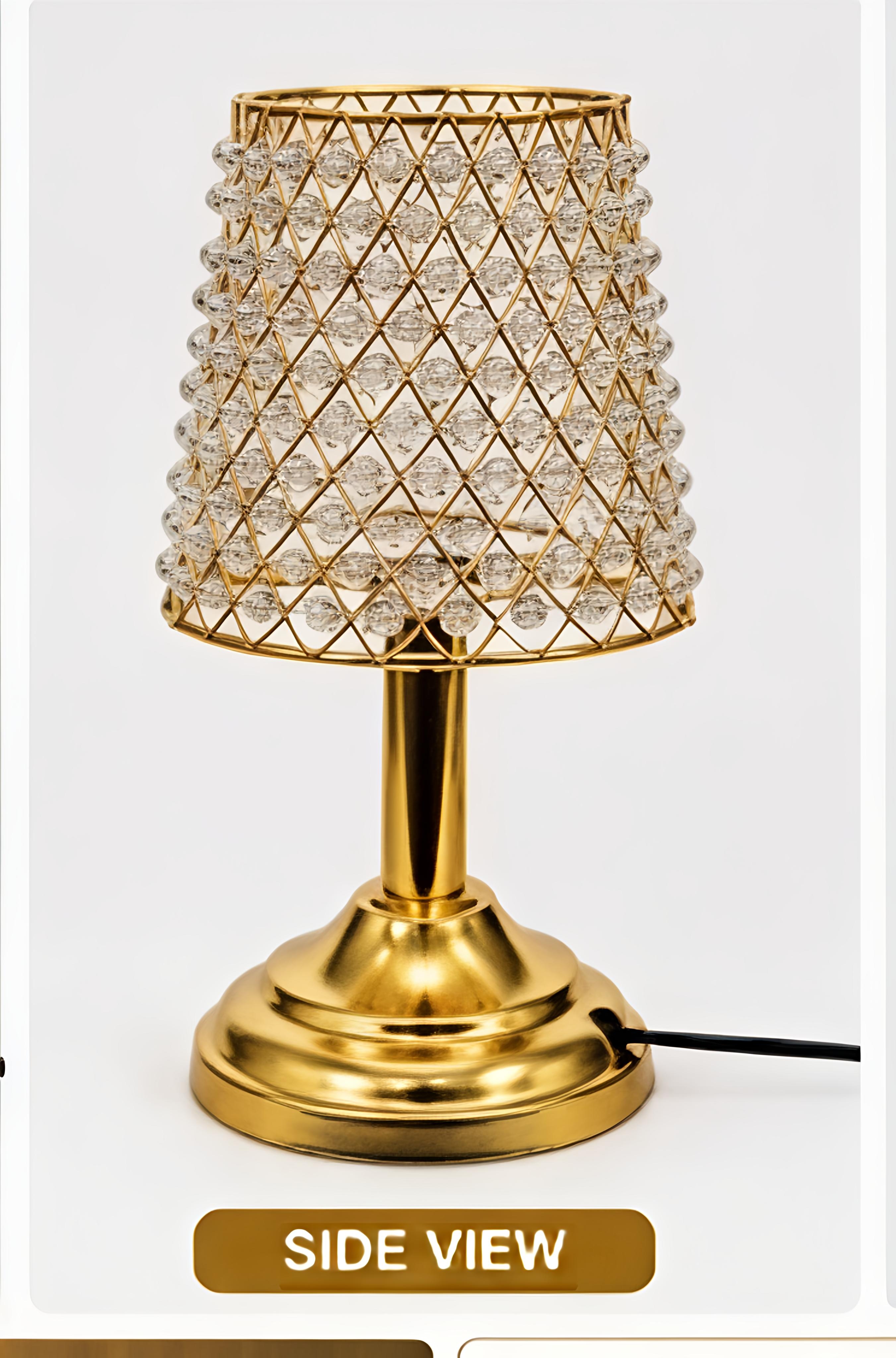Crystal Glow Gold Table Lamp