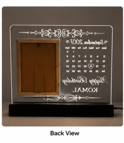 Personalized LED Photo Frame with Calendar