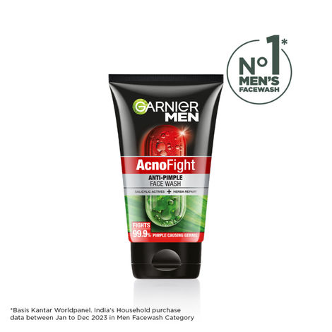 Men, Anti-Pimple Face Wash, Repairs Skin & Balances Oils, AcnoFight, 100 gm