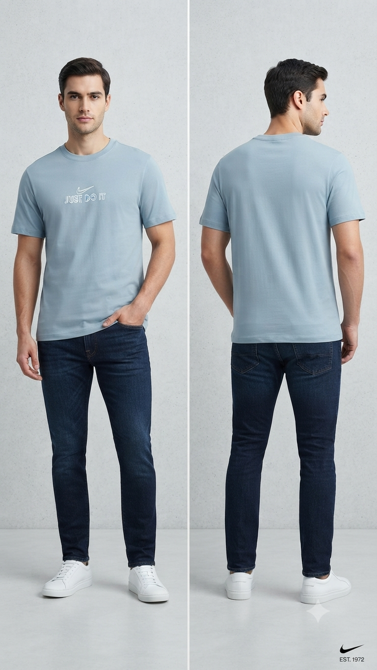 Nike Light Blue "Just Do It" T-Shirt.