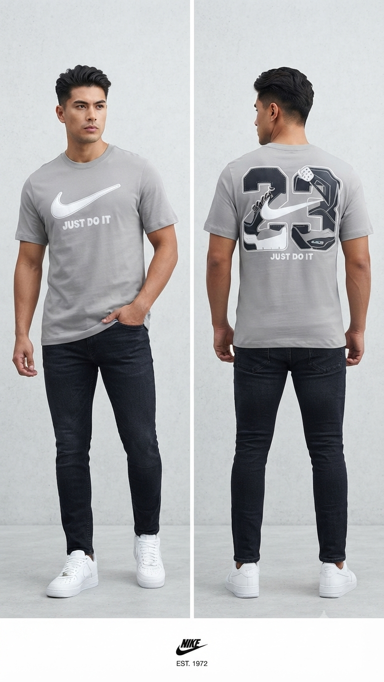 Nike Grey "23" Graphic T-Shirt.