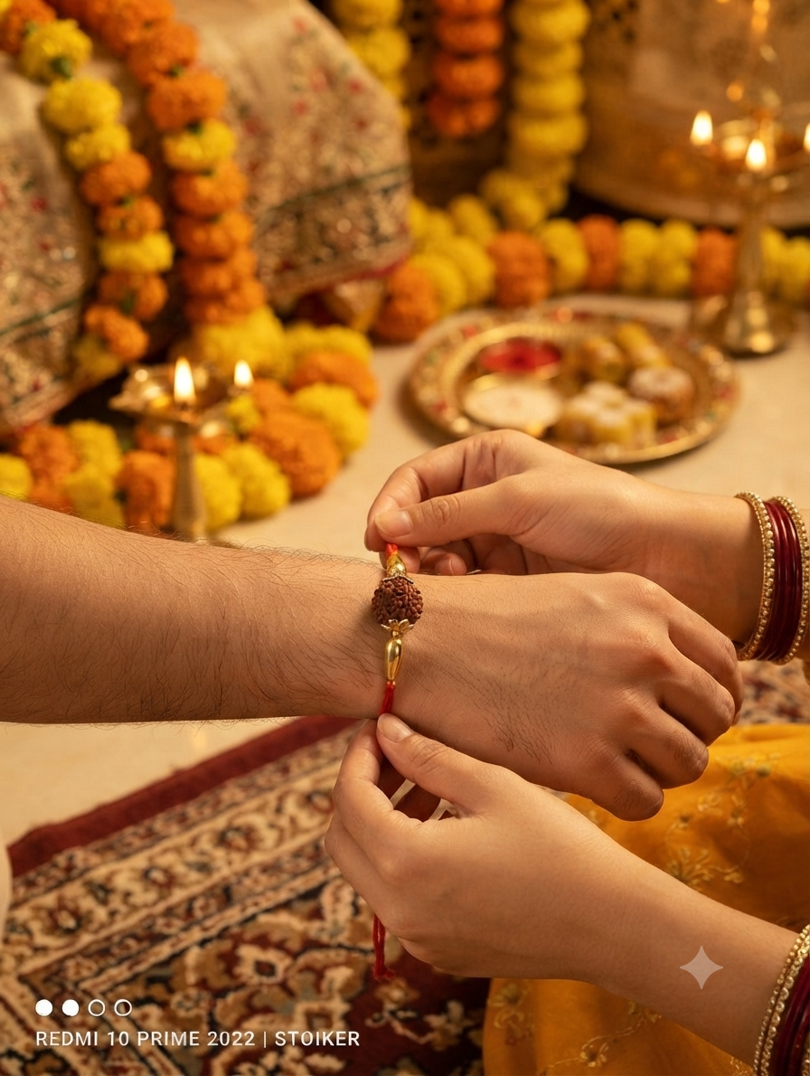 Heritage Rudraksha Rakhi Box Set