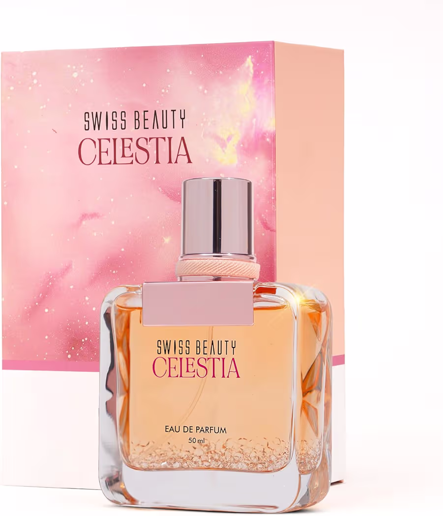 Swiss Beauty Celestia EDP | Long-Lasting Perfume | Ideal For Gifting | Everyday Wear | Top Note: Orange Blossom | Middle Notes: Coffee & Almond | Base Note: Cedar | 50m