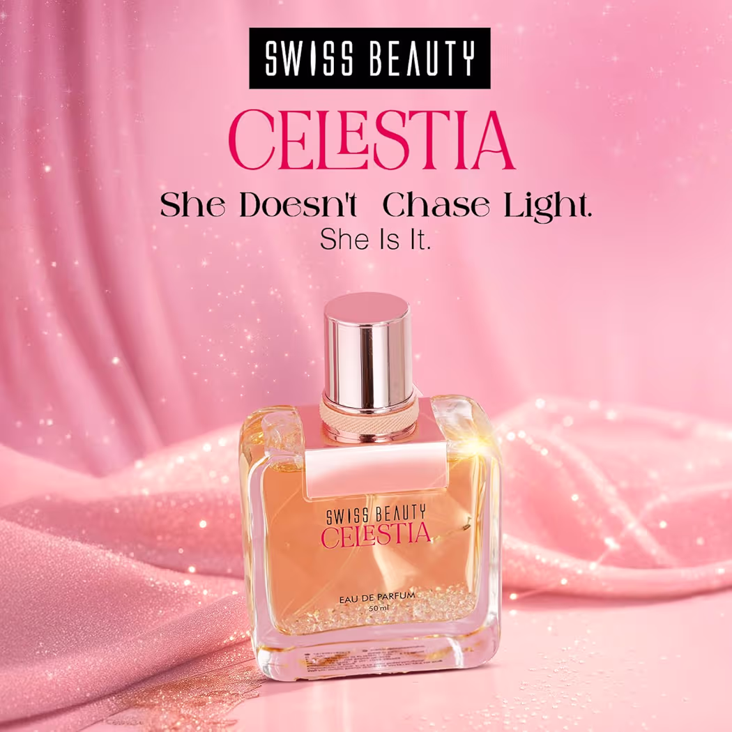 Swiss Beauty Celestia EDP | Long-Lasting Perfume | Ideal For Gifting | Everyday Wear | Top Note: Orange Blossom | Middle Notes: Coffee & Almond | Base Note: Cedar | 50m